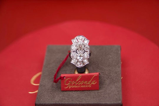 Anello "Art Deco" con diamanti