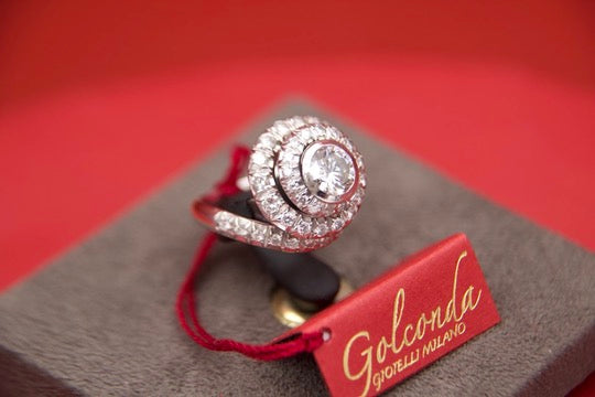Vintage "Tourbillon" Ring with Diamonds