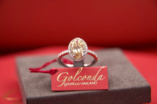 "Fancy Cognac" Diamond Halo Ring
