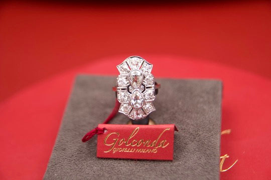 Anello "Art Deco" con diamanti