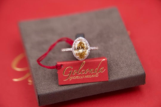 "Fancy Cognac" Diamond Halo Ring