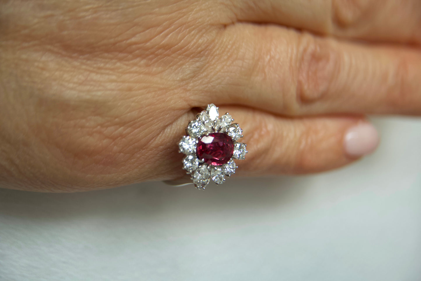 Vintage ring with no heat ruby