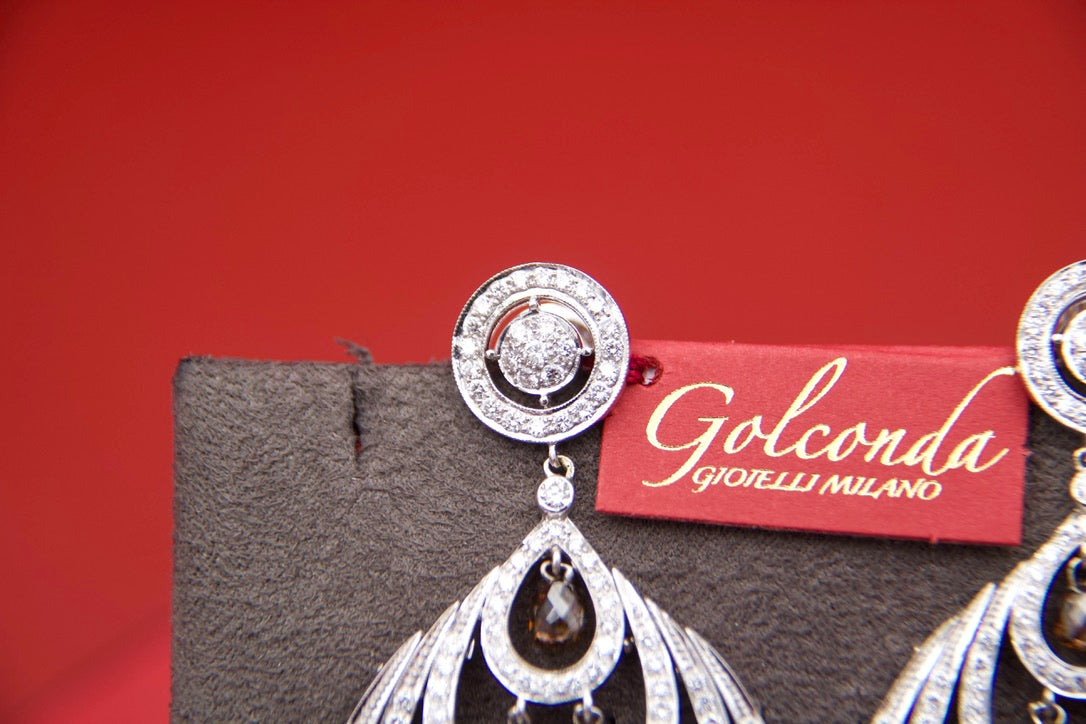 Drop earrings with brown briolè diamonds
