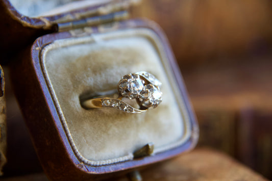 Anello Toi & Moi Art Nouveau Francese