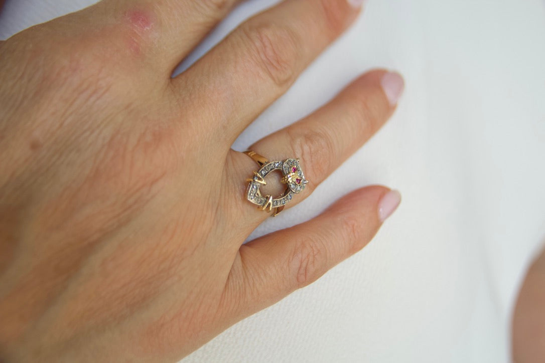 Anello Gufo Portafortuna fine anni 60'