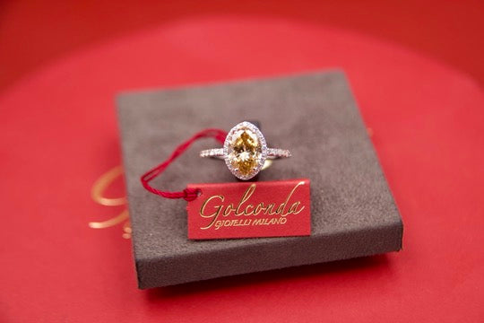 "Fancy Cognac" Diamond Halo Ring