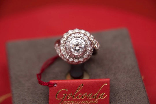 Vintage "Tourbillon" Ring with Diamonds