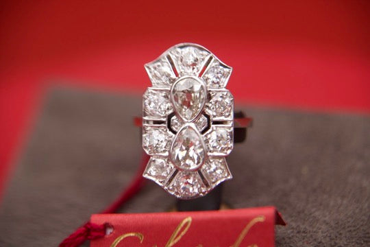 Anello "Art Deco" con diamanti