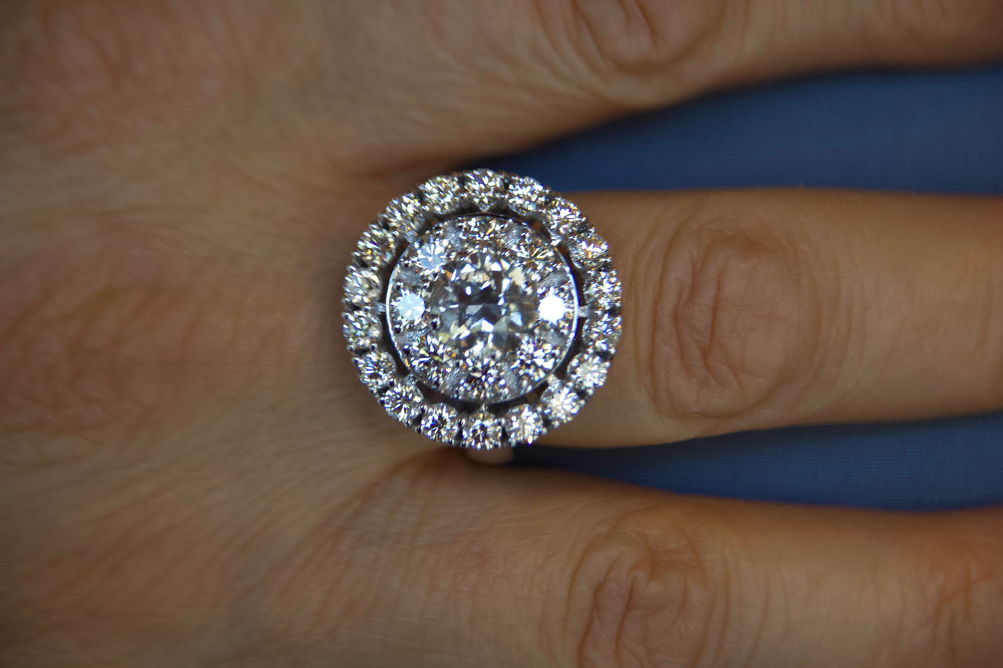 2.28ct Diamond Solitaire Ring with Double Vintage Contour
