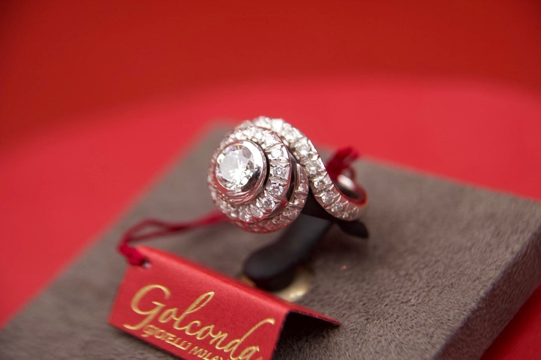 Vintage "Tourbillon" Ring with Diamonds