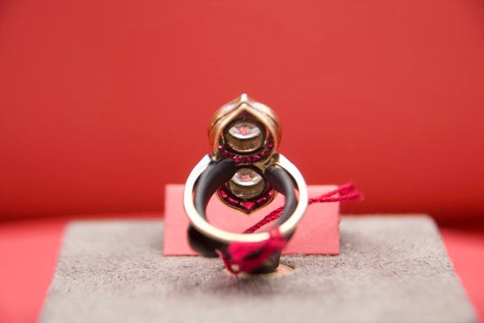 Anello toi moi con rubini calibrati