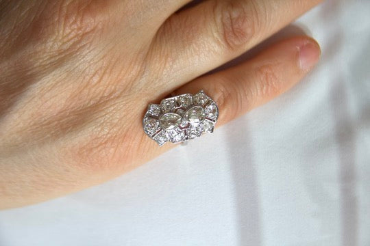 Anello "Art Deco" con diamanti