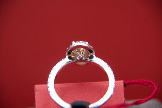 "Fancy Cognac" Diamond Halo Ring