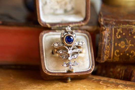 Anello Duchessa con zaffiro e diamanti