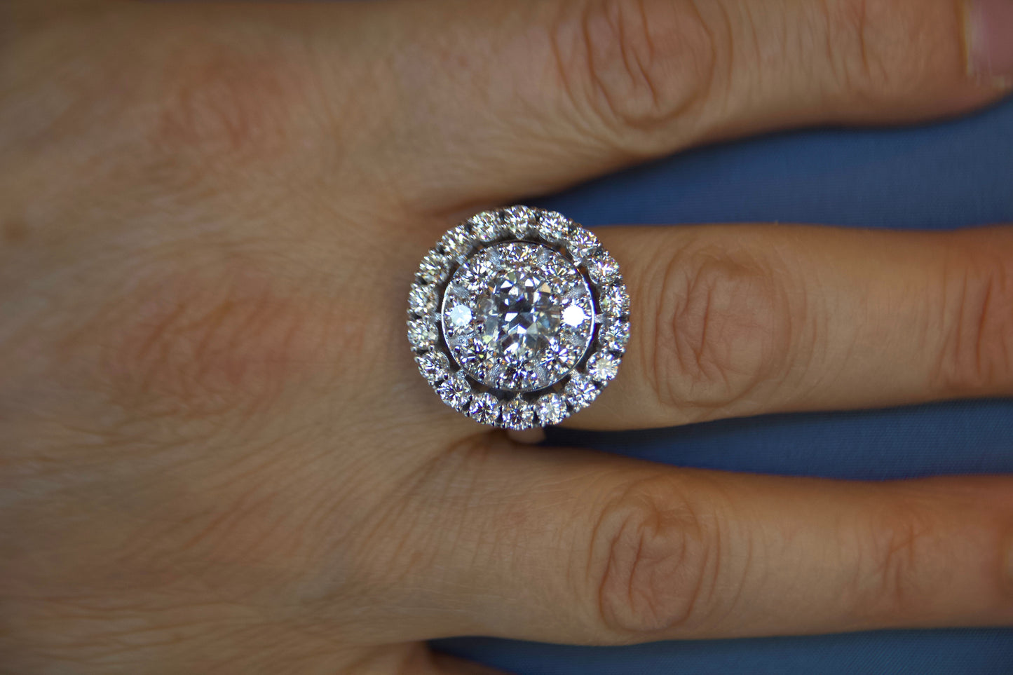 2.28ct Diamond Solitaire Ring with Double Vintage Contour