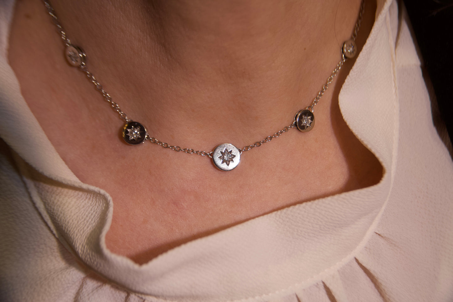 Antique style diamond necklace