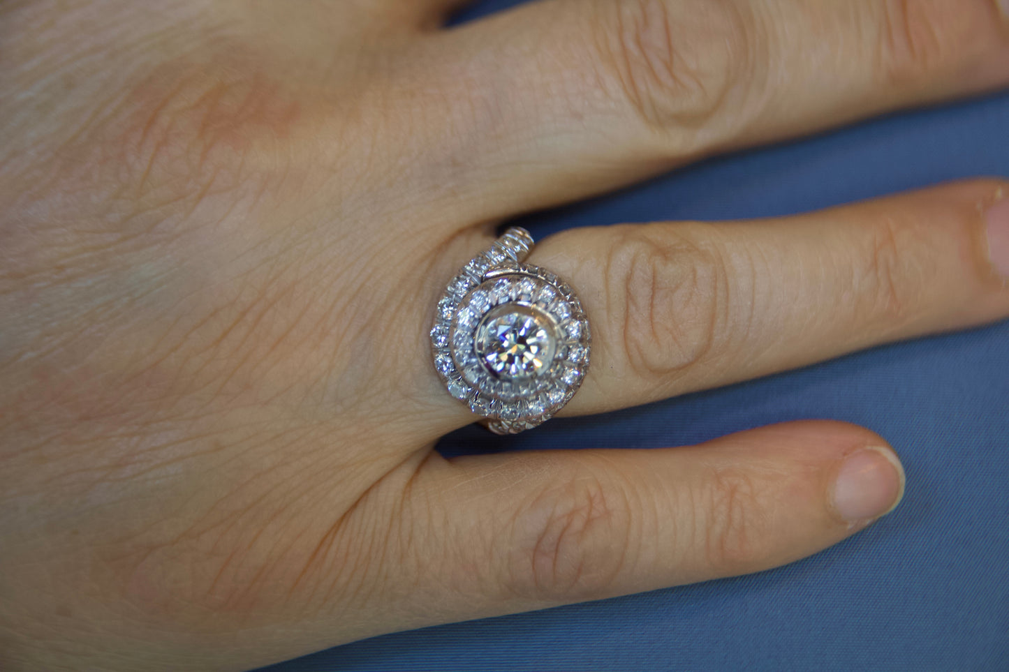 Vintage "Tourbillon" Ring with Diamonds
