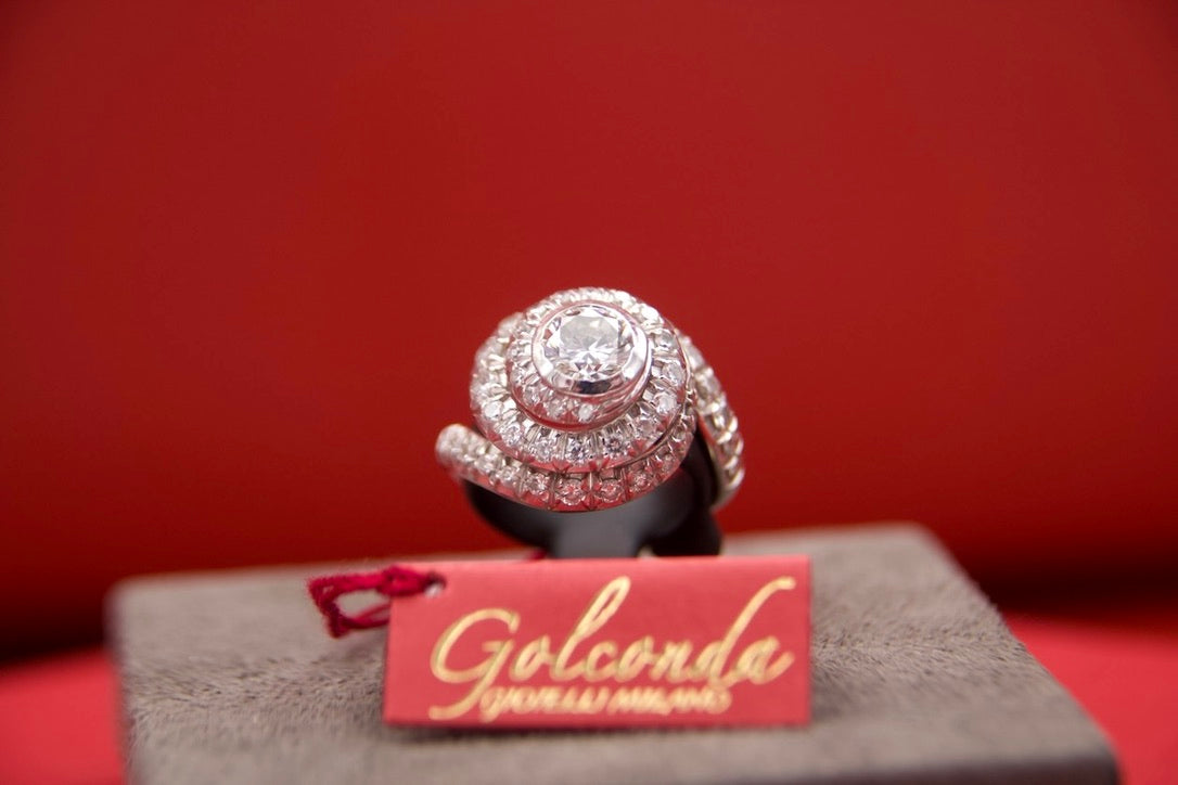 Vintage "Tourbillon" Ring with Diamonds