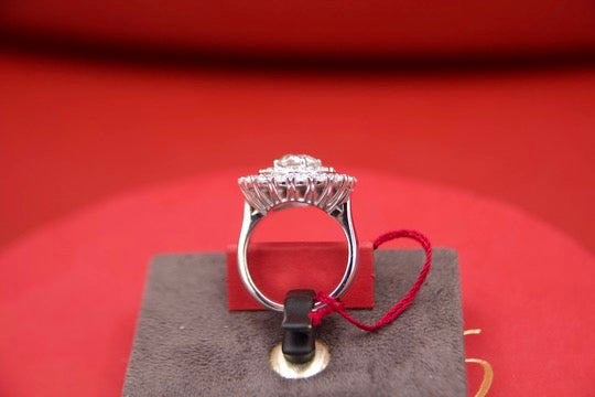 2.28ct Diamond Solitaire Ring with Double Vintage Contour