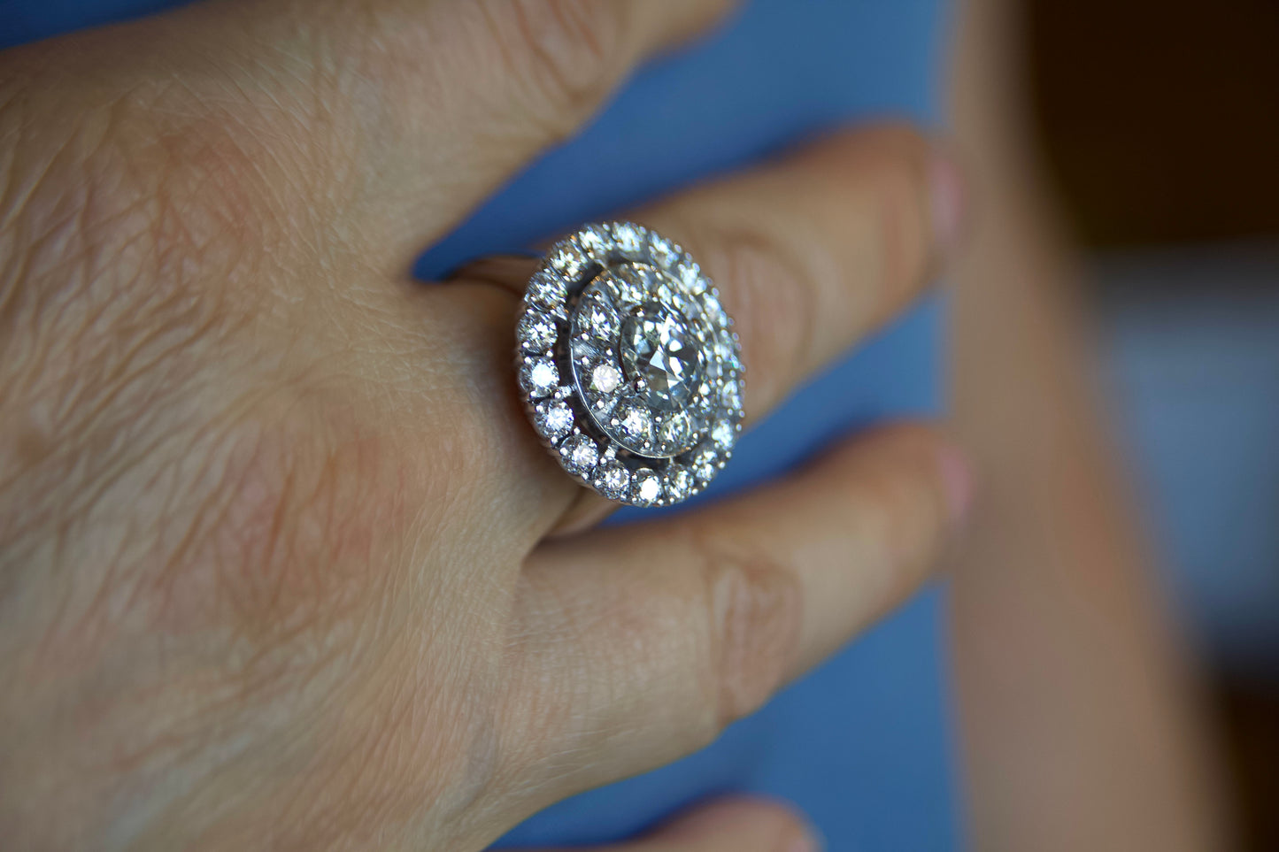 2.28ct Diamond Solitaire Ring with Double Vintage Contour