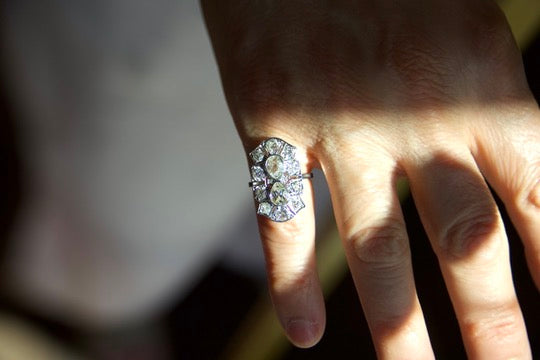 Anello "Art Deco" con diamanti