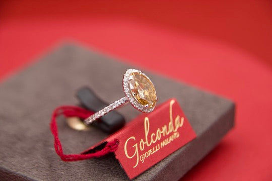 "Fancy Cognac" Diamond Halo Ring