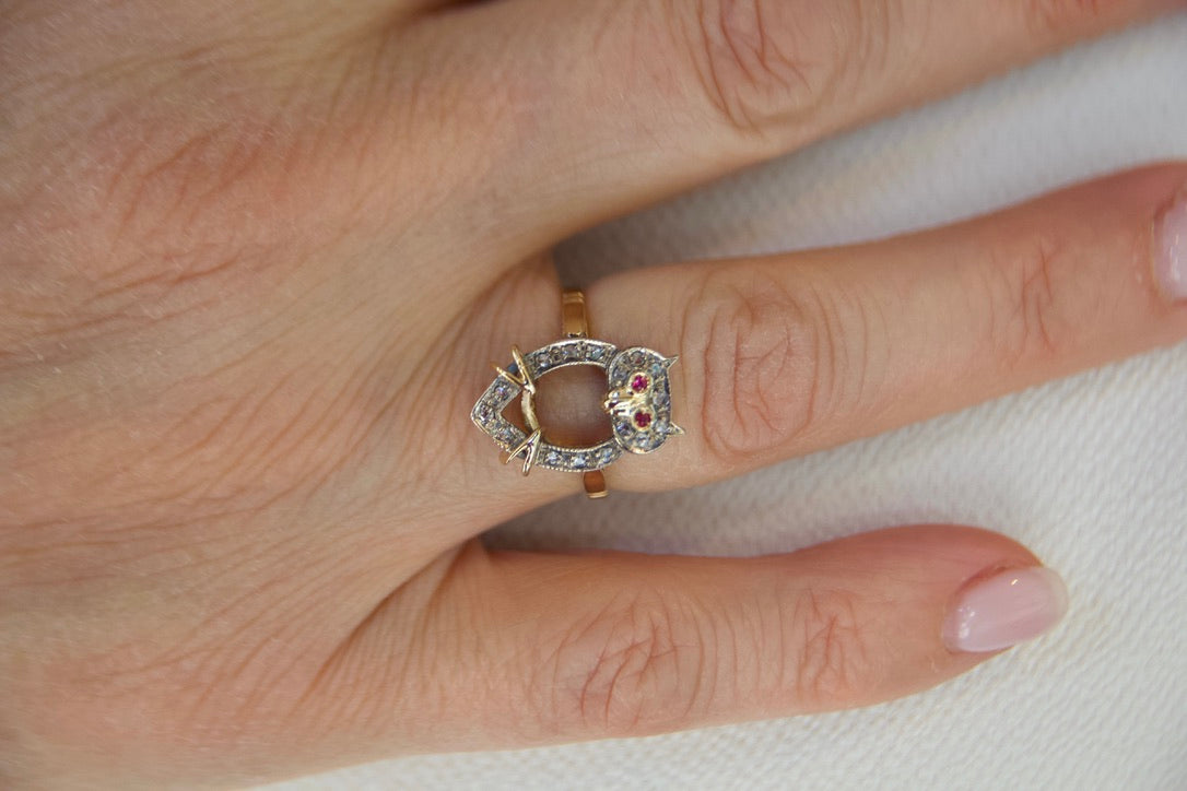 Anello Gufo Portafortuna fine anni 60'