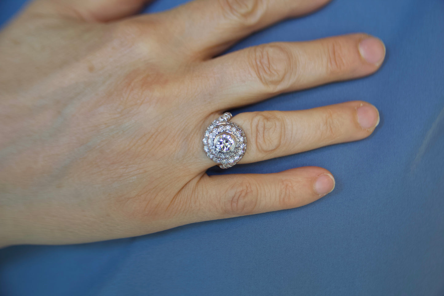 Vintage "Tourbillon" Ring with Diamonds
