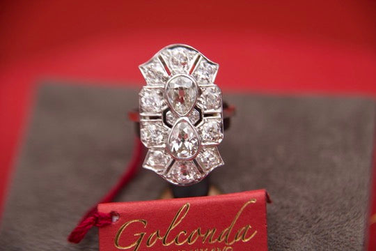 Anello "Art Deco" con diamanti