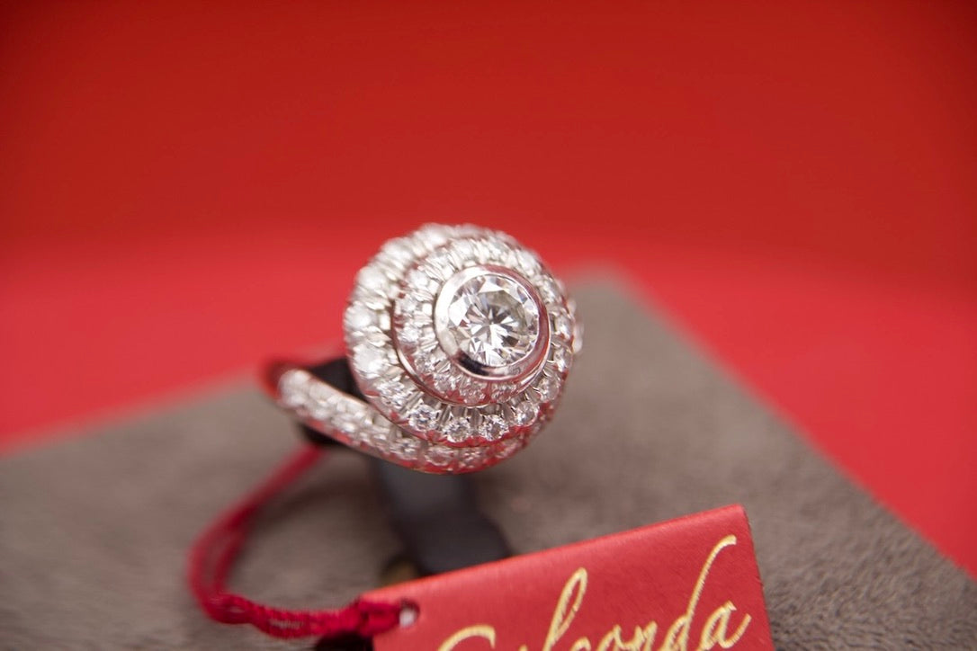 Vintage "Tourbillon" Ring with Diamonds