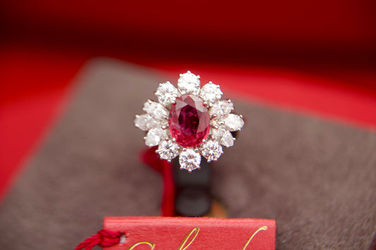 Vintage ring with no heat ruby