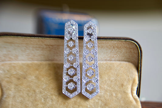 Art Deco style drop earrings