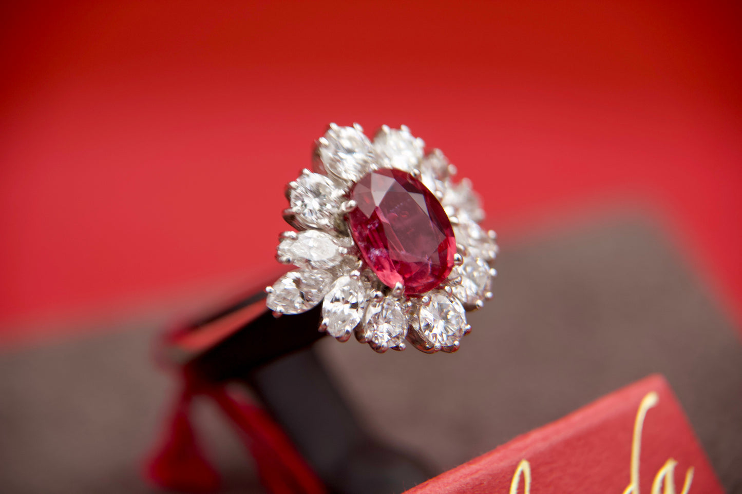 Vintage ring with no heat ruby