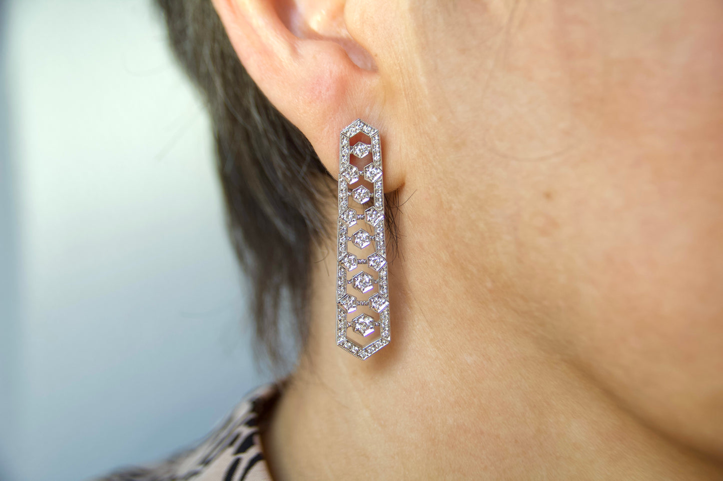 Art Deco style drop earrings