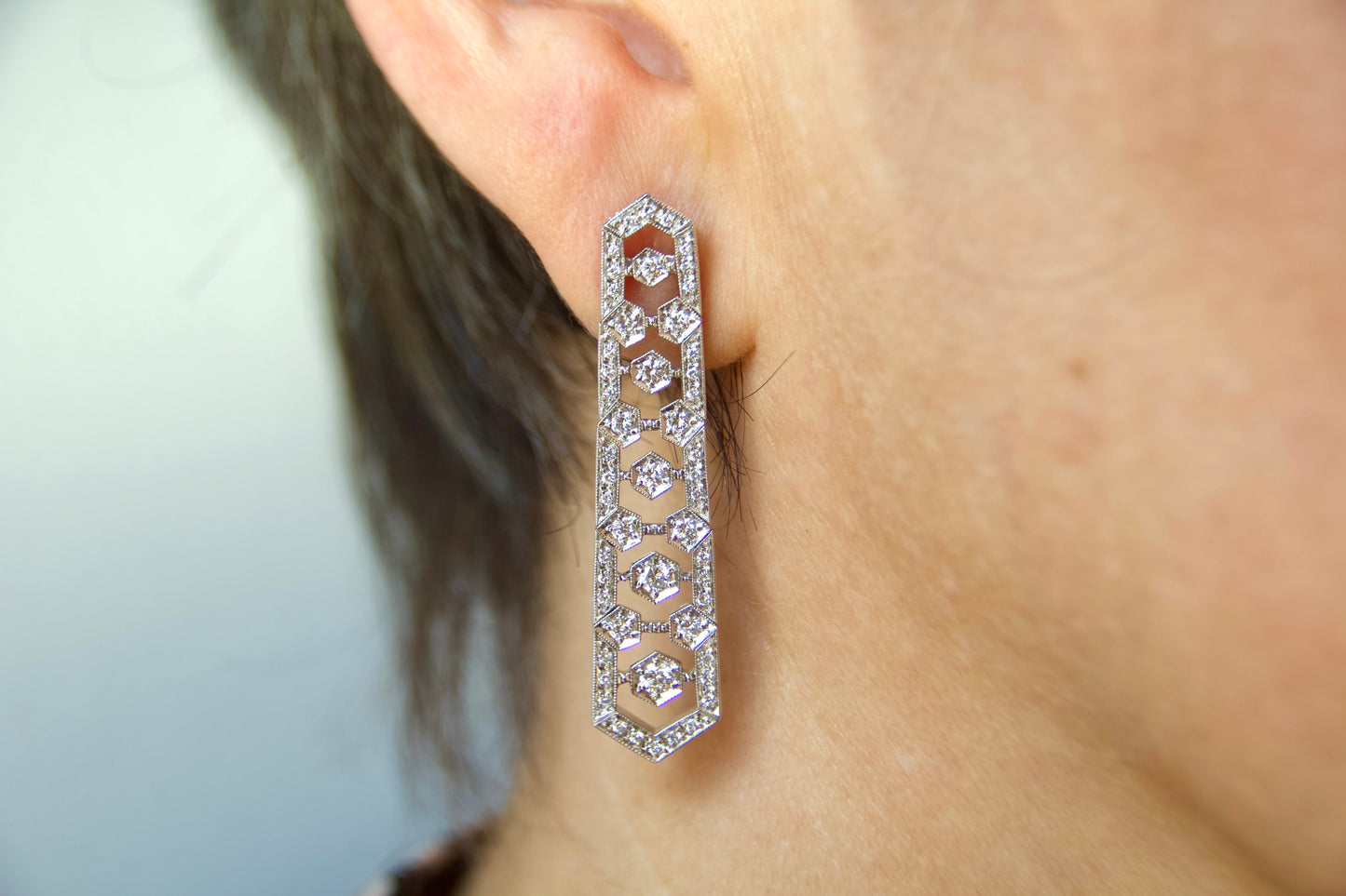 Art Deco style drop earrings