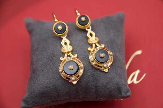 Vintage onyx earrings