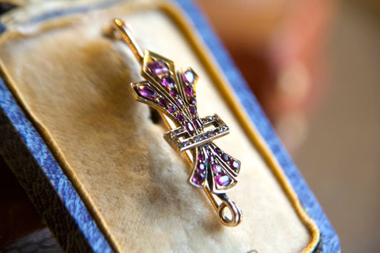 Victorian Ruby Brooch