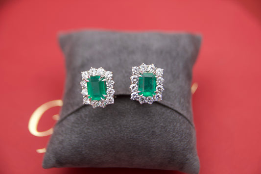 Orecchini smeraldo margherita