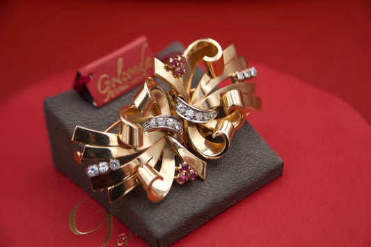 1950s double clip brooch