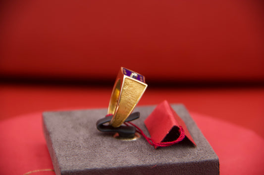 Enamel and diamond ring