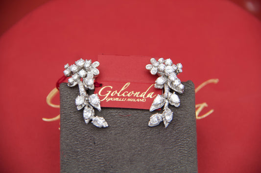 Floral diamond earrings