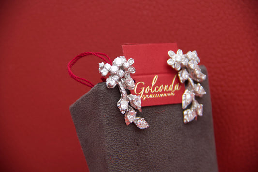 Floral diamond earrings