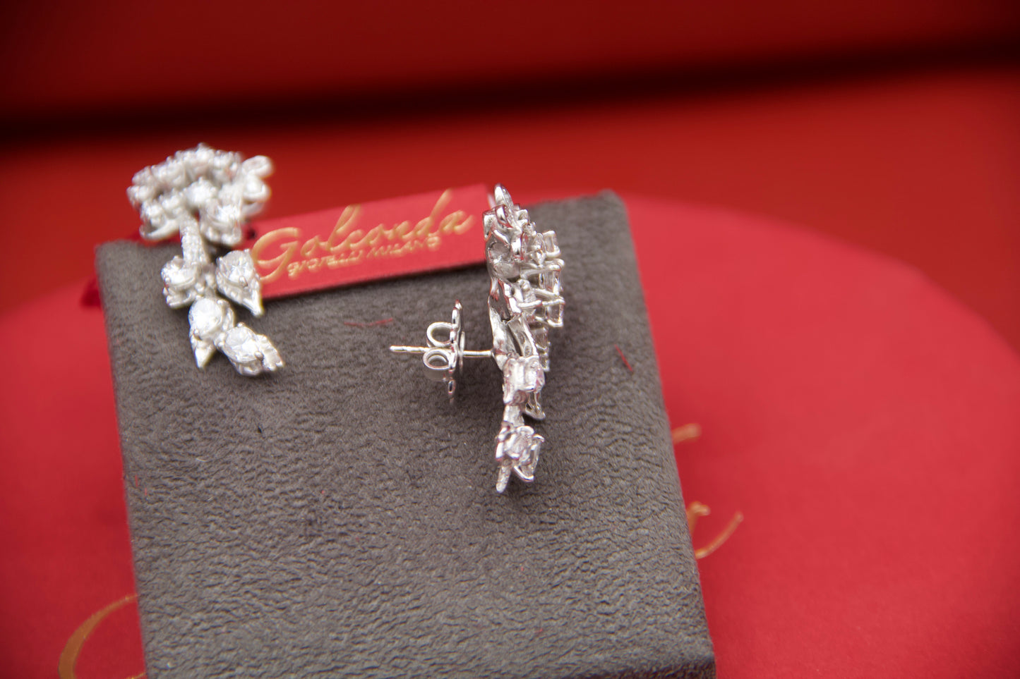 Floral diamond earrings
