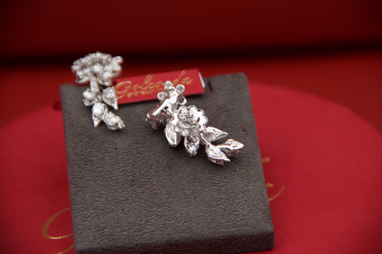 Floral diamond earrings