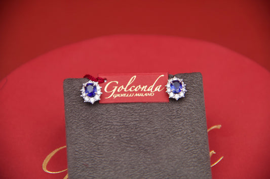 Orecchini a margherita con zaffiri