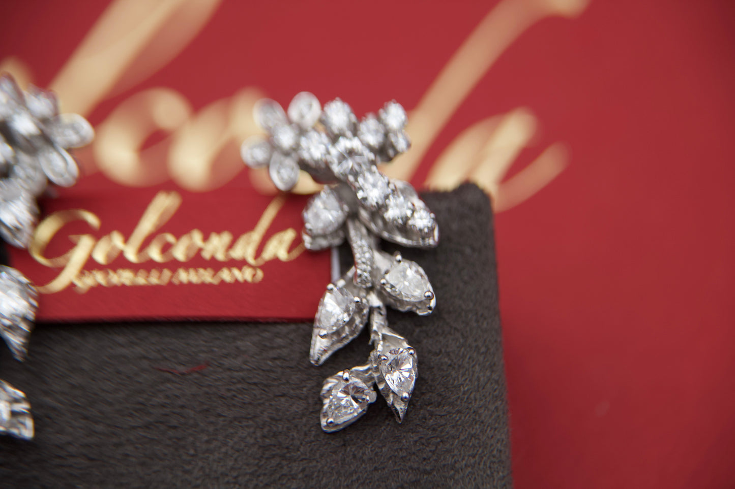Floral diamond earrings