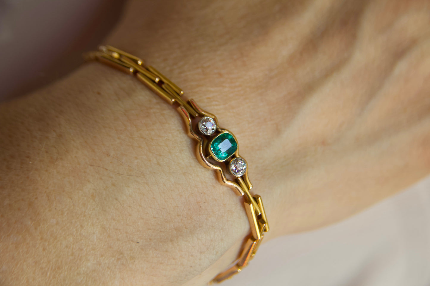 Bracciale Liberty con smeraldo e diamanti