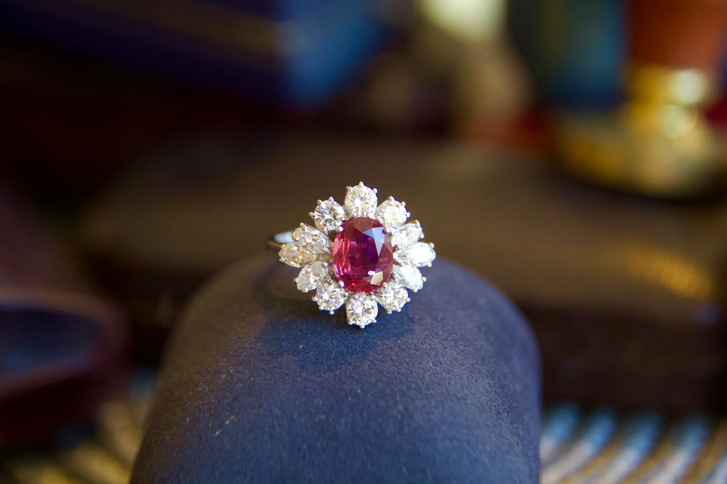 Vintage ring with no heat ruby