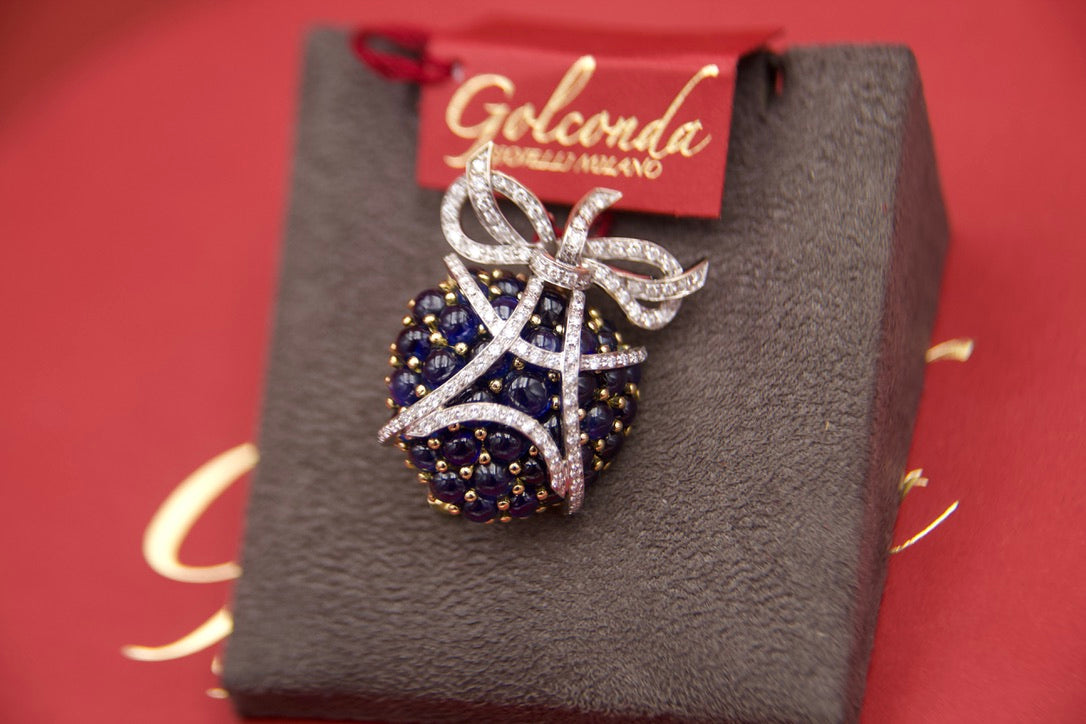 Spilla pendente lampone anni '80