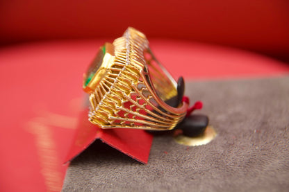 Anello Cocktail anni 50 con smeraldo